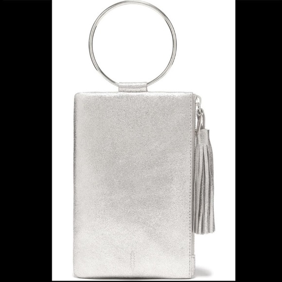 Thacker Handbags - Thacker Silver Nolita Ring Handle Leather Wristlet